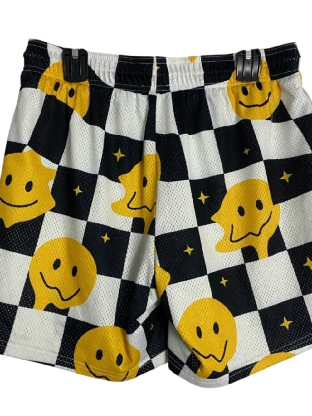 Lumber Legs Mesh Melting Smiley Face Checkerboard Board Shorts Mens Size Large - Picture 2 of 5